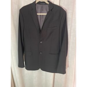 Topman Men's Black Blazer Sport Coat Size 40R Two-Button Jacket‎ EUC